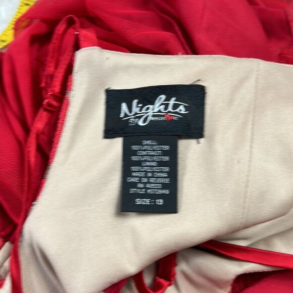 Nights by Teeze Me embroidered Jacquard fit and flare cocktail party dress, 13 - Picture 8 of 9